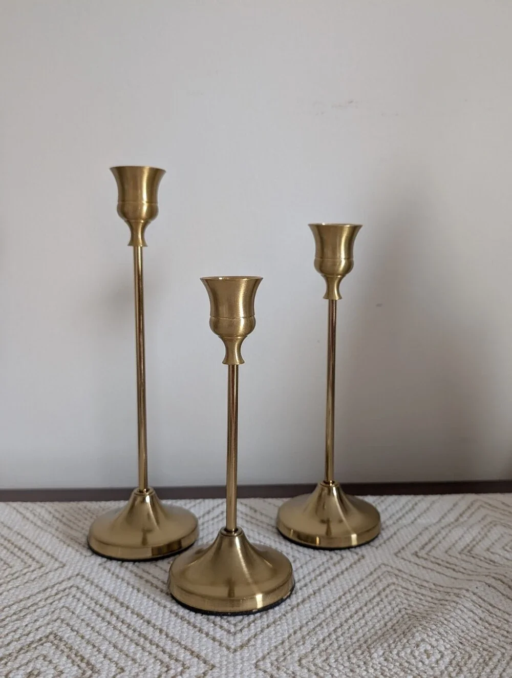 Brass Taper Candle Holders - Set of 3